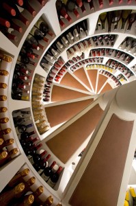 White Spiral Cellar with leather treads - detail