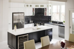 Modern, Kitchen, Black, White