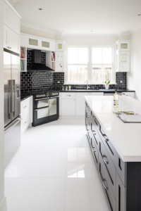 Modern, Kitchen, Black, White
